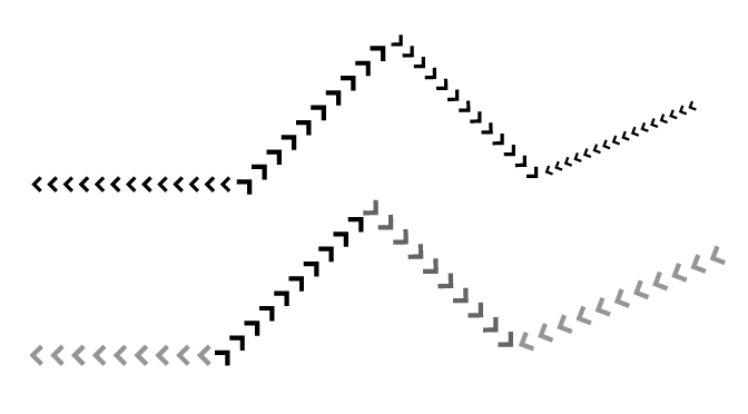 Figure 3: The arrow points downhill, and larger arrows or darker ones indicate steeper slopes.