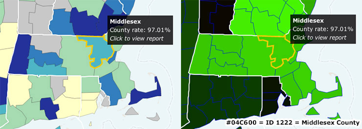 Unique colors for canvas choropleth