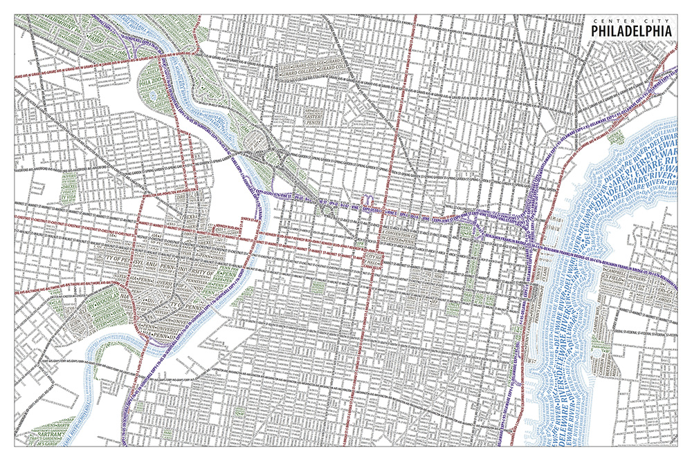 Philadelphia typographic map