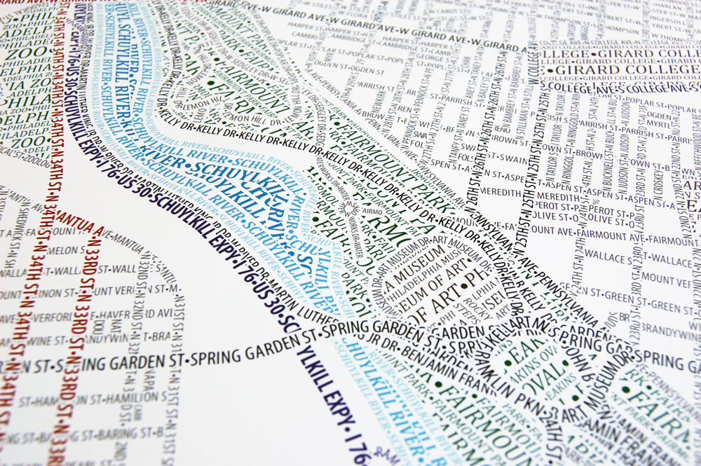 Philadelphia typographic map
