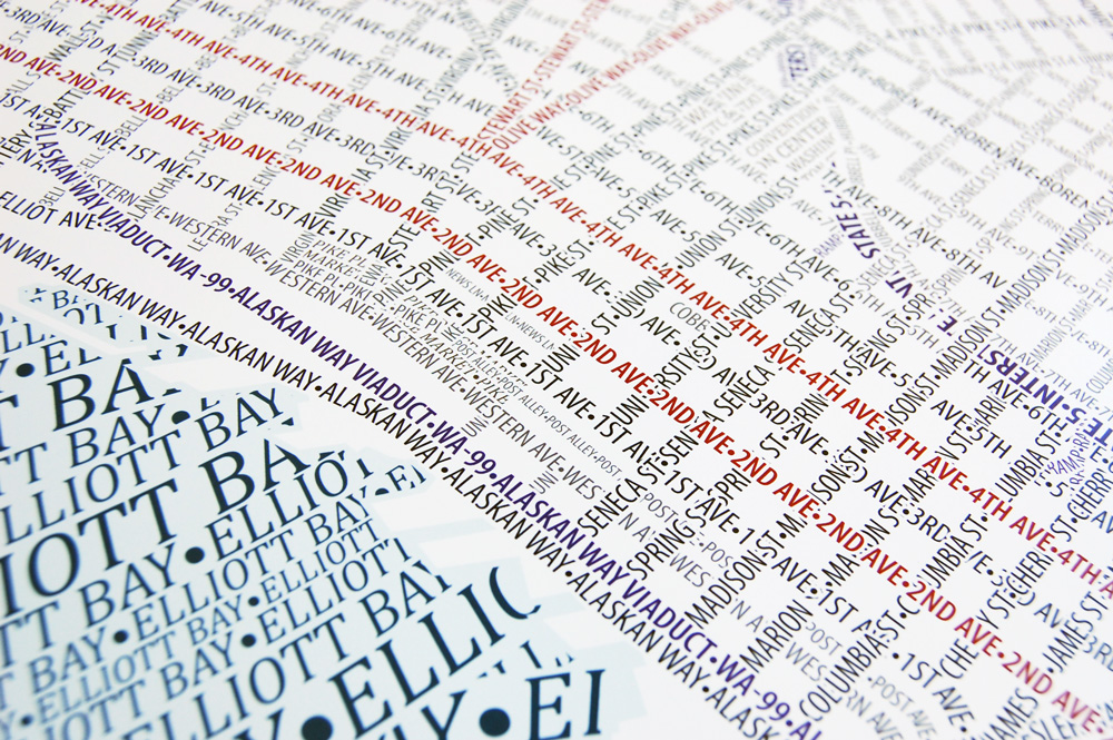 Seattle typographic map