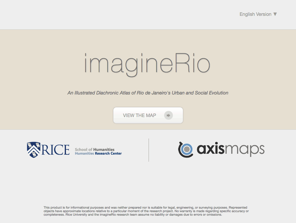 ImagineRio and instituteRice splash screens
